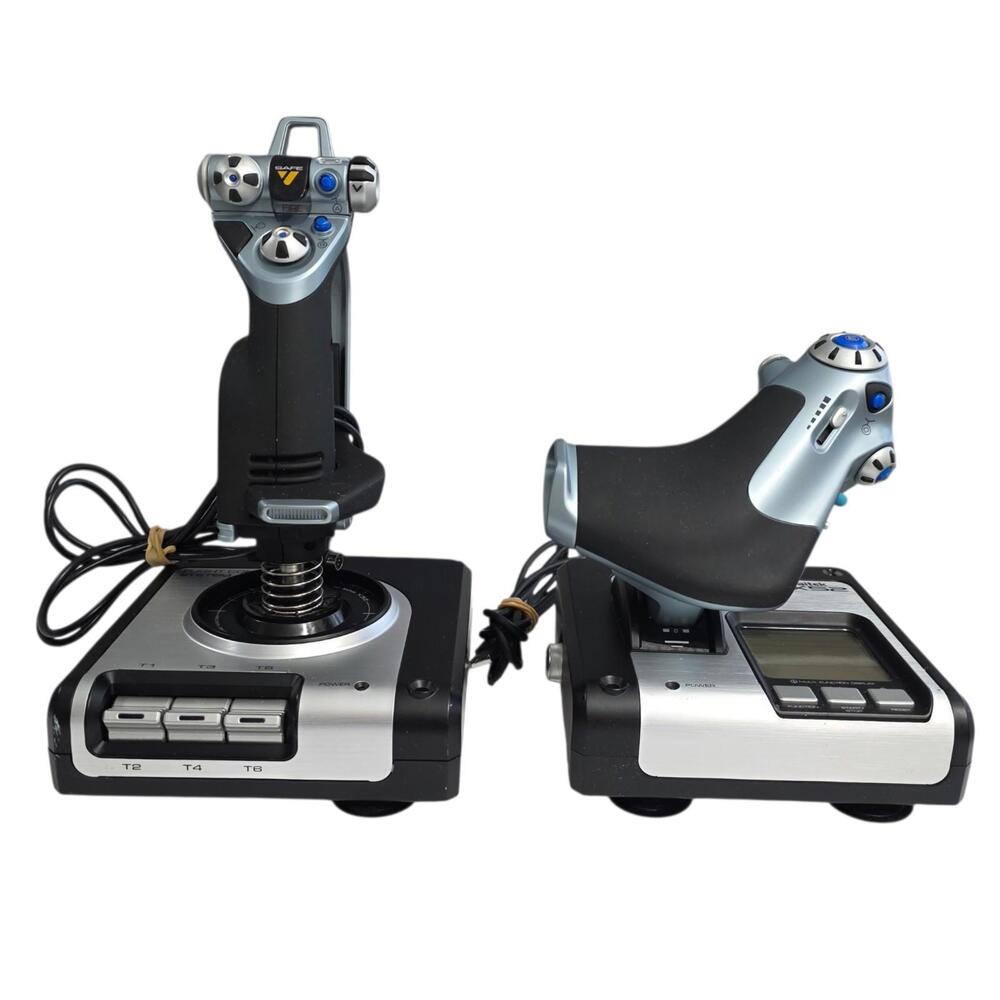 Saitek X52 Flight Control System HOTAS Joystick & Throttle USB PC Tested Working
